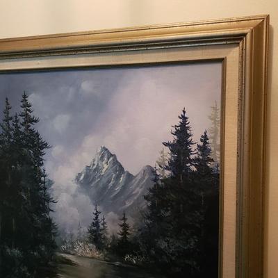 LOT 178Z: Mountain Landscape Oil Painting Signed LeNor