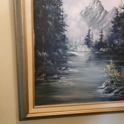LOT 178Z: Mountain Landscape Oil Painting Signed LeNor