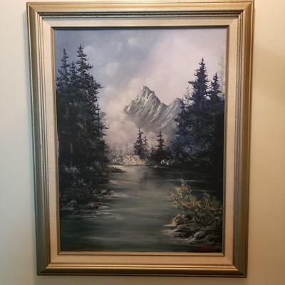 LOT 178Z: Mountain Landscape Oil Painting Signed LeNor