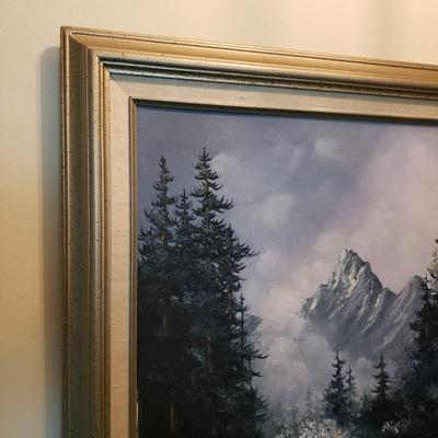 LOT 178Z: Mountain Landscape Oil Painting Signed LeNor