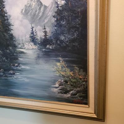 LOT 178Z: Mountain Landscape Oil Painting Signed LeNor