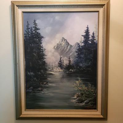 LOT 178Z: Mountain Landscape Oil Painting Signed LeNor