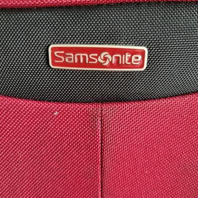 LOT 202G: Three Red and Black Travel Luggage with Various Accessories
