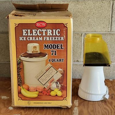 LOT 206G: Electric Popcorn Machine and Electric Ice Cream Freezer