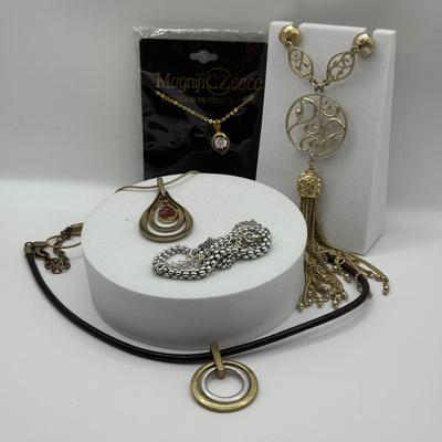 LOT 215J: Collection of Necklaces Various Lengths: Liz Claiborne, CZ & More
