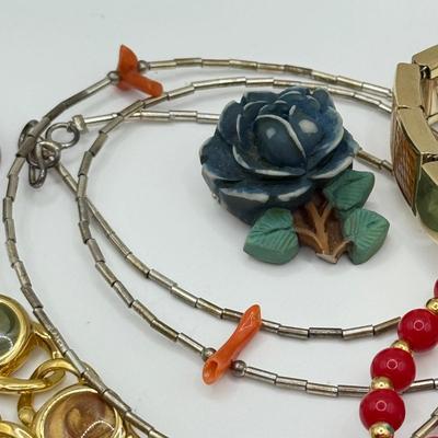 LOT 219J: Collection of Necklaces & More in Autumn Tones