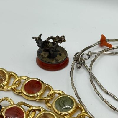LOT 219J: Collection of Necklaces & More in Autumn Tones