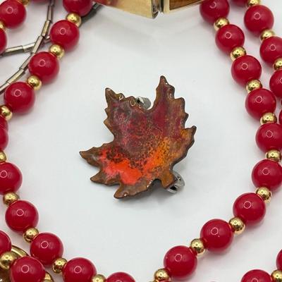LOT 219J: Collection of Necklaces & More in Autumn Tones
