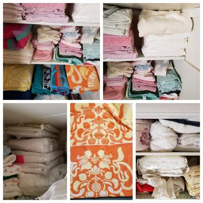 LOT 225: Closet Cleanout; Vintage Linens, Towels, and More