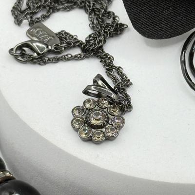 LOT 246J: Beaded Necklace, Bows, 1928 Necklace & Pierced Earrings