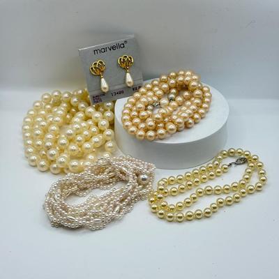 LOT 247J: NWT Marbella Drop Earrings & “Pearl” Necklaces