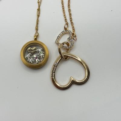 LOT 248J: Grandma Necklaces: Linked Hearts & Origami Owl