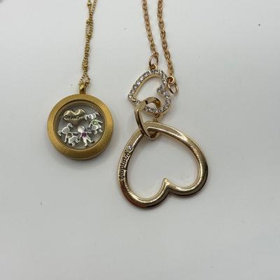 LOT 248J: Grandma Necklaces: Linked Hearts & Origami Owl