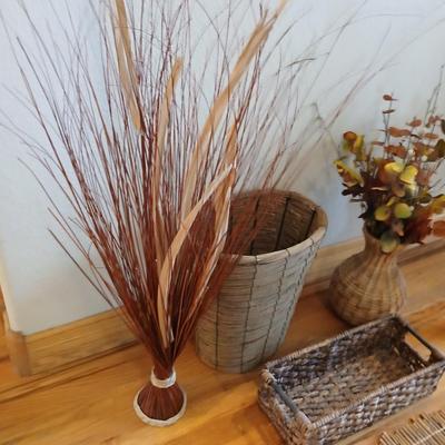 Lot of Rustic Woven Decor & Natural Accents