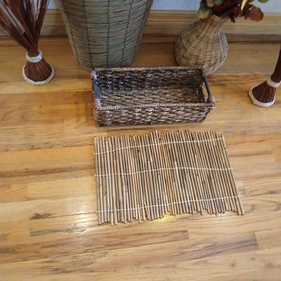 Lot of Rustic Woven Decor & Natural Accents