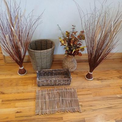 Lot of Rustic Woven Decor & Natural Accents