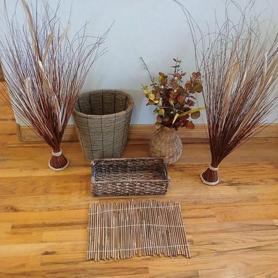 Lot of Rustic Woven Decor & Natural Accents