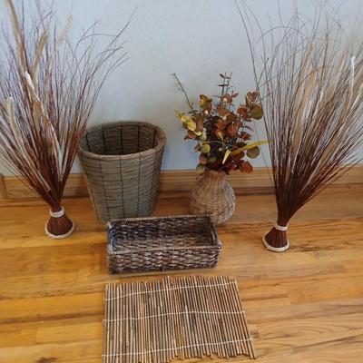 Lot of Rustic Woven Decor & Natural Accents