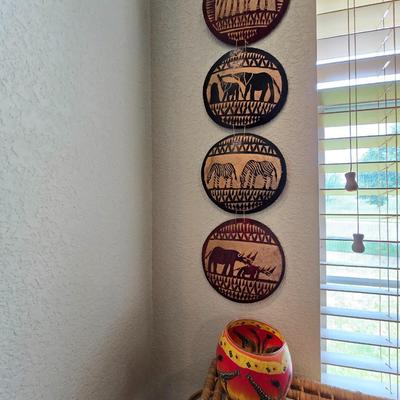 African Safari Decor Lot – Gourd Wall Art & Tealight Holder