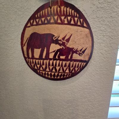 African Safari Decor Lot – Gourd Wall Art & Tealight Holder