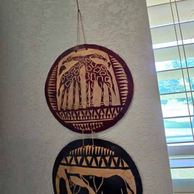 African Safari Decor Lot – Gourd Wall Art & Tealight Holder