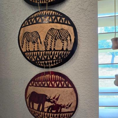 African Safari Decor Lot – Gourd Wall Art & Tealight Holder