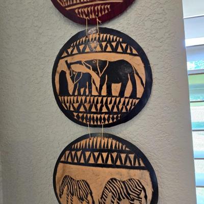 African Safari Decor Lot – Gourd Wall Art & Tealight Holder