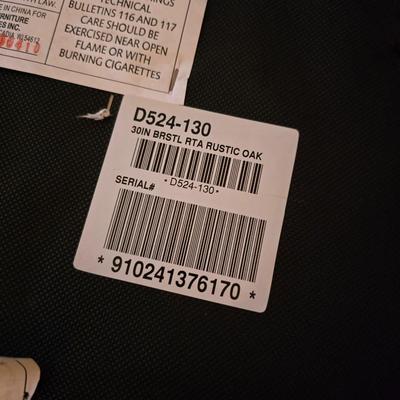 Ashley Furniture D524-130 Rustic Oak & Metal Bar Stools –Pair of Upholstered Bar Stools – Wood & Metal Frame with Paisley Seats