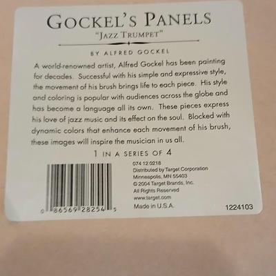 “Jazz Trumpet” by Alfred Gockel – Framed Art Print from Gockel’s Panels Series With a small electric lamp