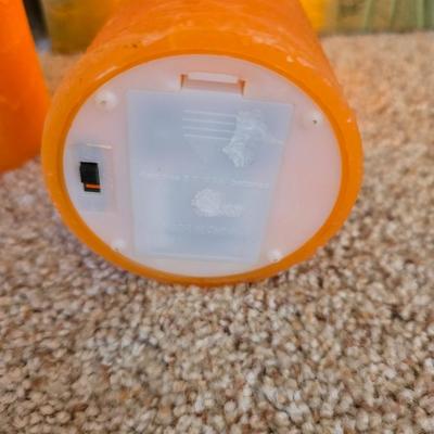 3-Piece Poppy Canvas Wall Art Set with vase of Faux Poppies and Battery-operated WORKING candles