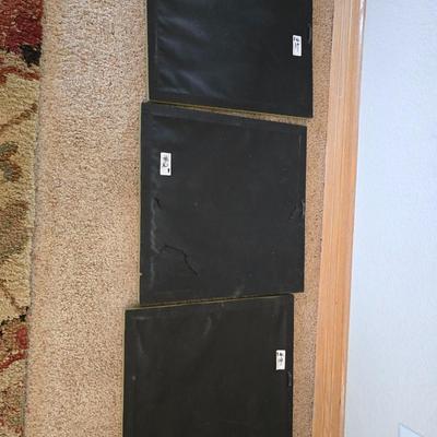 3-Piece Poppy Canvas Wall Art Set with vase of Faux Poppies and Battery-operated WORKING candles