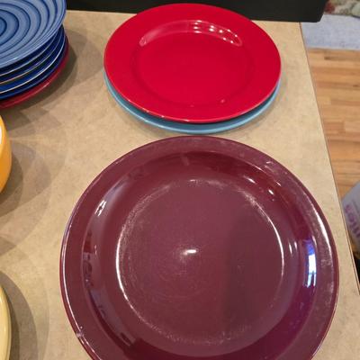 Lot of Colorful Stoneware Dishes – Plates & Bowls