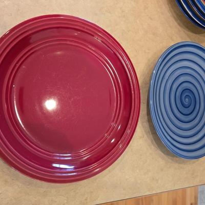 Lot of Colorful Stoneware Dishes – Plates & Bowls