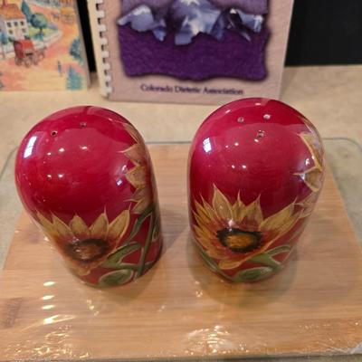 Kitchen Essentials Lot – Cookbooks, Sunflower Canisters, and More