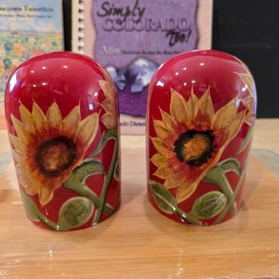 Kitchen Essentials Lot – Cookbooks, Sunflower Canisters, and More