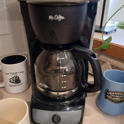 Mr. Coffee Maker with Assorted Mugs