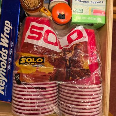 Kitchen Essentials Drawer Lot – Food Wraps, Seasonings & Supplies