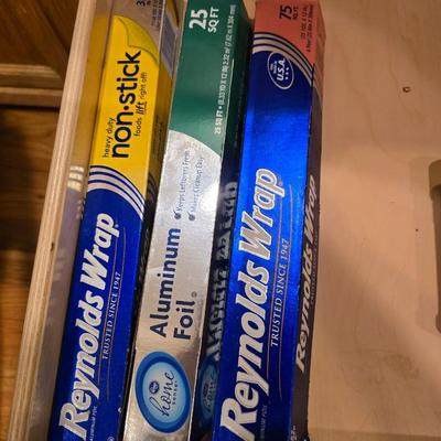 Kitchen Essentials Drawer Lot – Food Wraps, Seasonings & Supplies