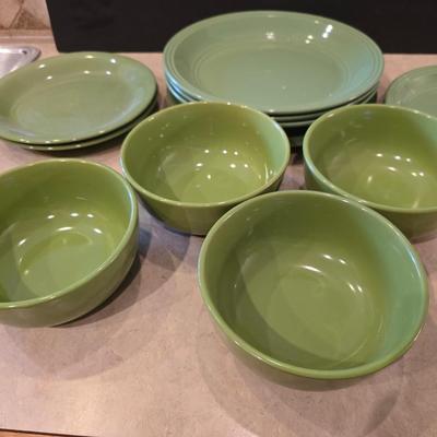 Green Dinnerware Set Mixed brands–
