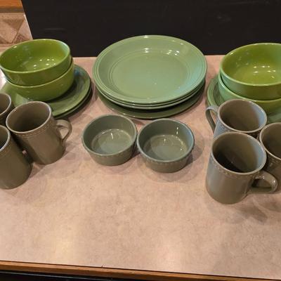 Green Dinnerware Set Mixed brands–