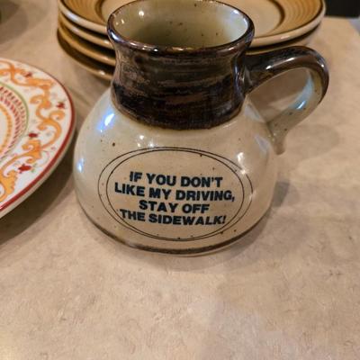 Assorted Stoneware & Ceramic Dish Lot – Plates, Bowls, and Mugs