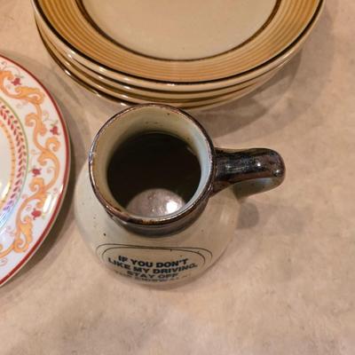 Assorted Stoneware & Ceramic Dish Lot – Plates, Bowls, and Mugs