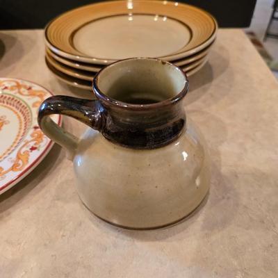 Assorted Stoneware & Ceramic Dish Lot – Plates, Bowls, and Mugs