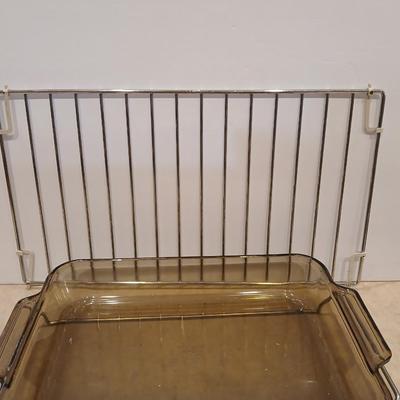 Vintage Glass Bakeware & Serving Bowls with Cooling Rack