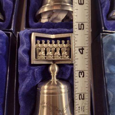Crown & Rose Pewter 12 Days of Christmas Bells- Complete Set with Boxes