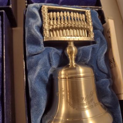 Crown & Rose Pewter 12 Days of Christmas Bells- Complete Set with Boxes