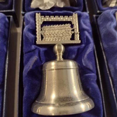Crown & Rose Pewter 12 Days of Christmas Bells- Complete Set with Boxes