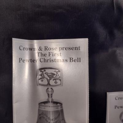 Crown & Rose Pewter 12 Days of Christmas Bells- Complete Set with Boxes