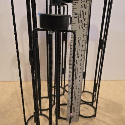 Modern Black adjustable Metal Candleholder Set with Tea Lights