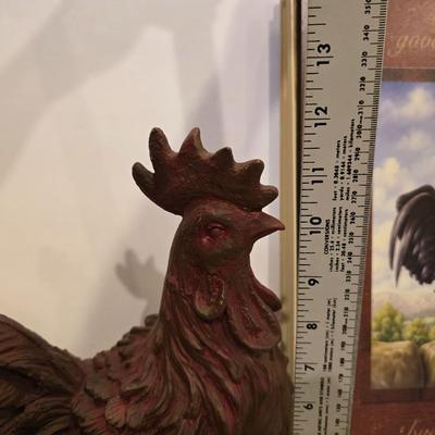 Rooster Figurine & Framed Wall Art – Country Kitchen Decor